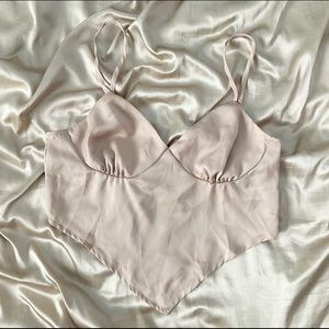 champagne satin heart top